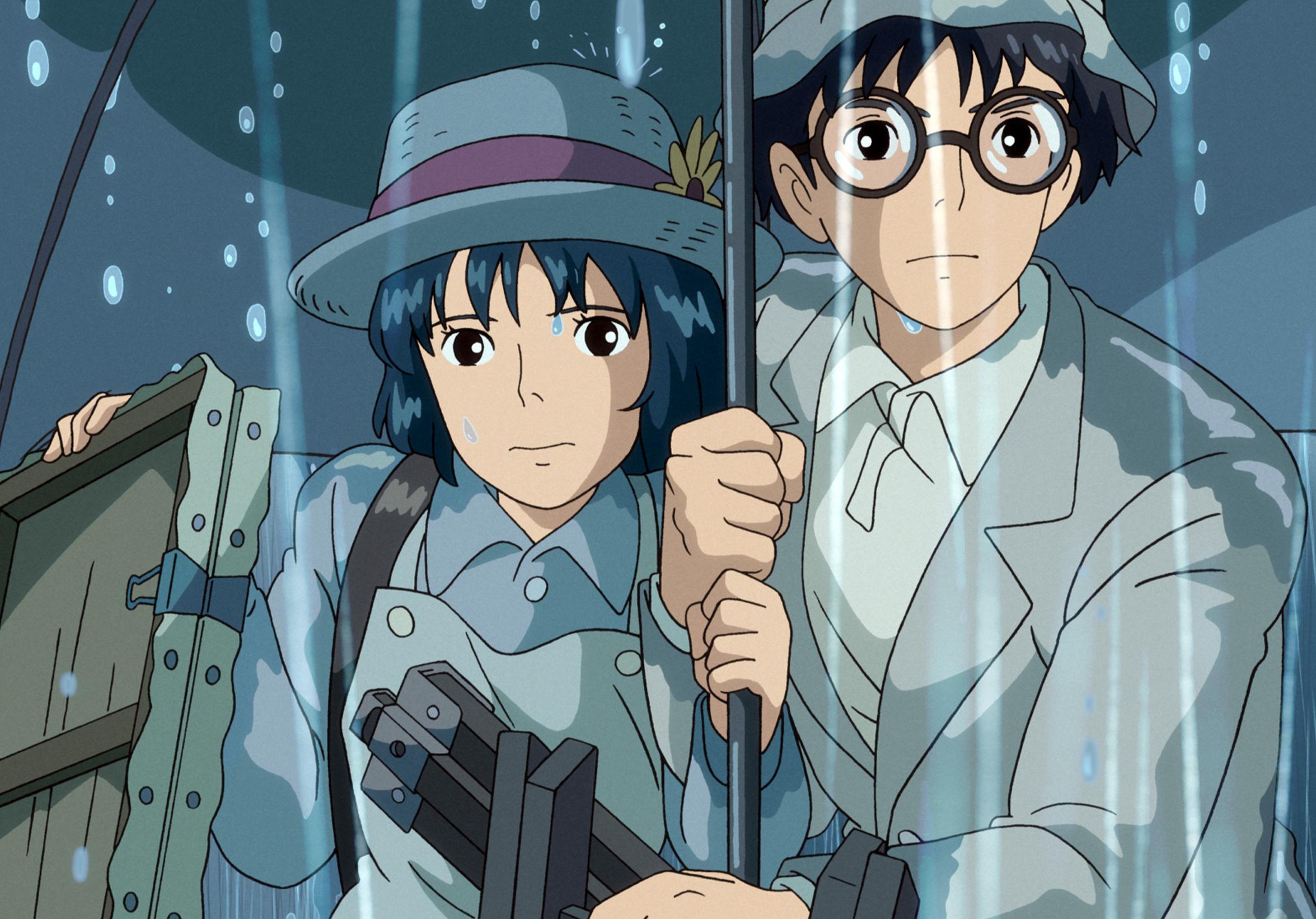 Jiro et Nahoko pris sous la pluie